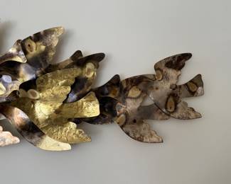 Vintage Curtis Jere Flock of Birds wall sculpture   65" long