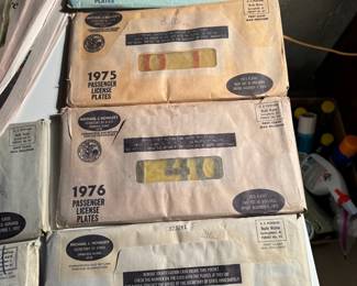 Vintage license plates - never opened!