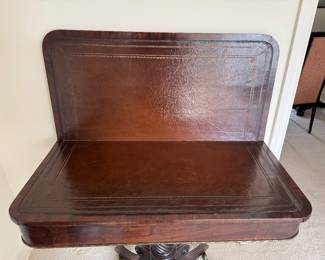 American classical flip-top game table with leather top