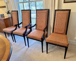 Set of 6 vintage carved and painted dining chairs