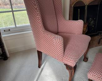 Chippendale-style wing chair