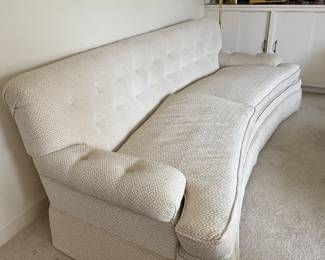 Vintage curved sofa 88" long x 38"d x 31"h   seat height 16"