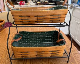 Longaberger baskets with stands