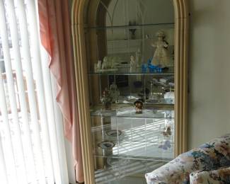 Round arch topped curio cabinet