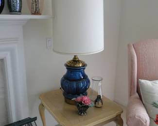 Beautiful Mid Century Modern Blue glazed lamp
