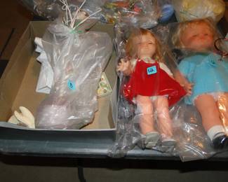 More vintage dolls and some Easter decor as well
