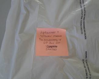 2 pillowcases and 4 towels marked for embroidery with GP but not starte