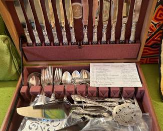 Large set of Gorham Sterling Melrose pattern 
