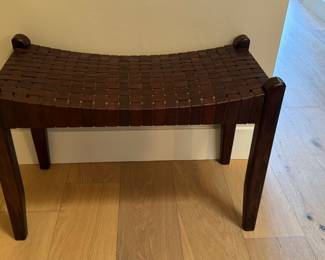 Hand chasing leather bench