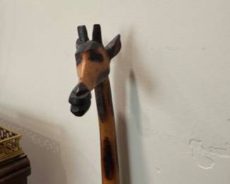Hand carved, wood, giraffe, hand painted