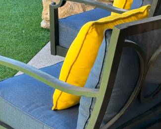 Pair of chairs sold with ottoman