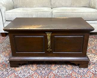 Antique wooden trunk chest