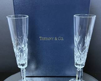 Crystal Champagne Flutes by Tiffany & Company