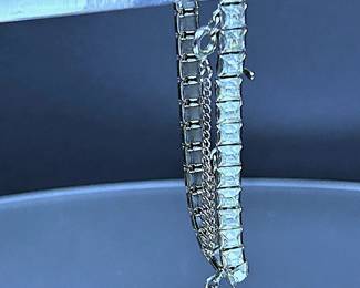 Vintage rhinestone charm bracelet