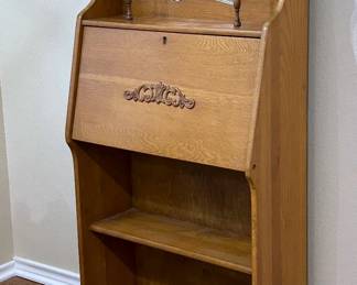 Antique Oak Drop Front Secretary