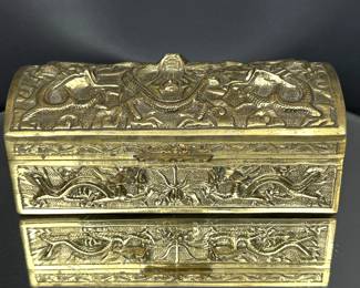 Antique Chinese brass trinket box