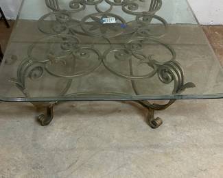 MCM Metal and Glass Coffee Table