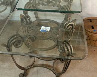 MCM Metal and Glass Side Tables