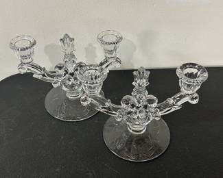 Fostoria Glass Candlestick Holders