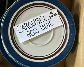 Carousel 802 Blue Dish Set - 44 Pieces
