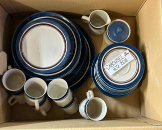 Carousel 802 Blue Dish Set - 44 Pieces