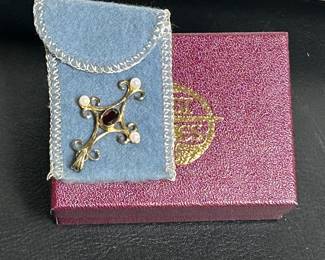 Sterling Silver and Pearl Cross Pendant - Spot Priced