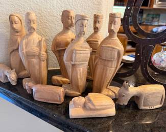 HAND CARVED NATIVITY SET