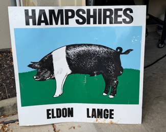 METAL HAMPSHIRE PIGS DOUBLE SIDED SIGN