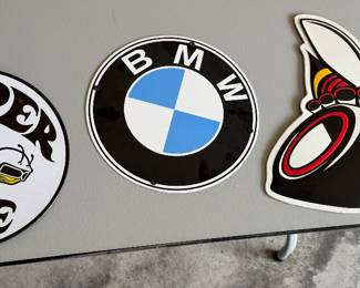 ASSORTED TIN AND ENAMEL SIGNS