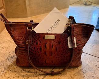 BRAHMIN CROCODILE LEATHER BAG