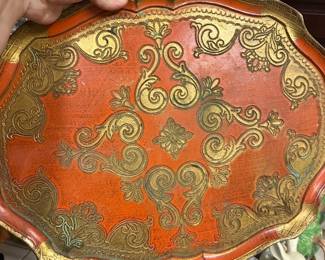 Italian wood carved tray