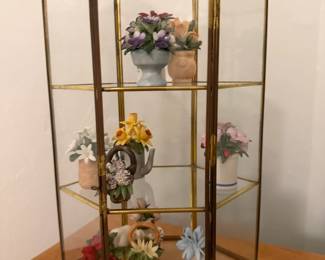 Franklin Mint Twelve months of the year flowers with display case
