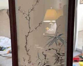 Vintage oriental framed art