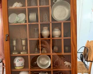 Wood display case. Knick knacks shown in previous pictures