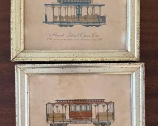 Vintage cable car framed art
