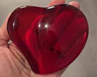 Tiffany & Co. red glass paperweight