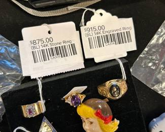 (BL) 14k Stone Ring, (BL) 14k Engraved Ring