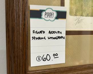 Signed Adolph Sehring Lithograph 