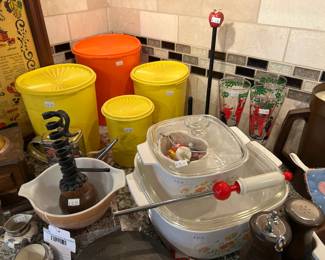 Vintage Canisters, Casserole Dishes 