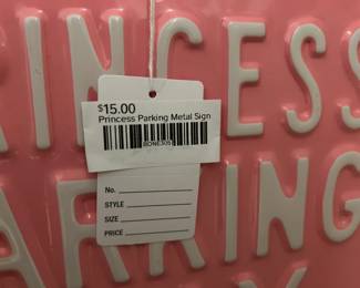 Princess Parking Metal Sign 