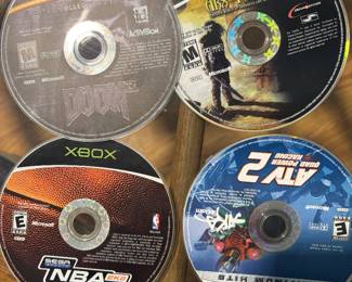 There are a few games available. They are upstairs in the toy room. 