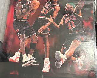 Vintage Running of the Bulls poster. Micheal Jordan, Scottie Pippen, and Dennis Rodman
