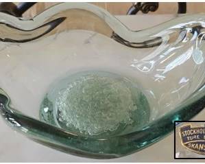 Skansen  Stockholms Glasbruk  Green Glass Bowl