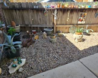 Lots of plants, pots, planters and outdoor decor