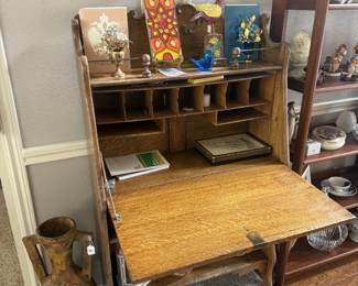 ***STILL AVAILABLE*** Antique oak secretary drop-front desk