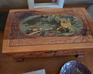 beautiful carved wooden art box