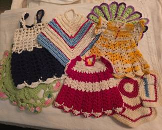 Vintage hand crocheted coasters or hot pads
