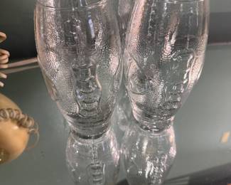 Glasses in the shape of a football