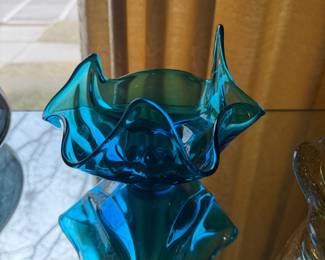 Blue Handkerchief glass bowl 