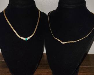 Emerald diamond necklace, diamond necklace 